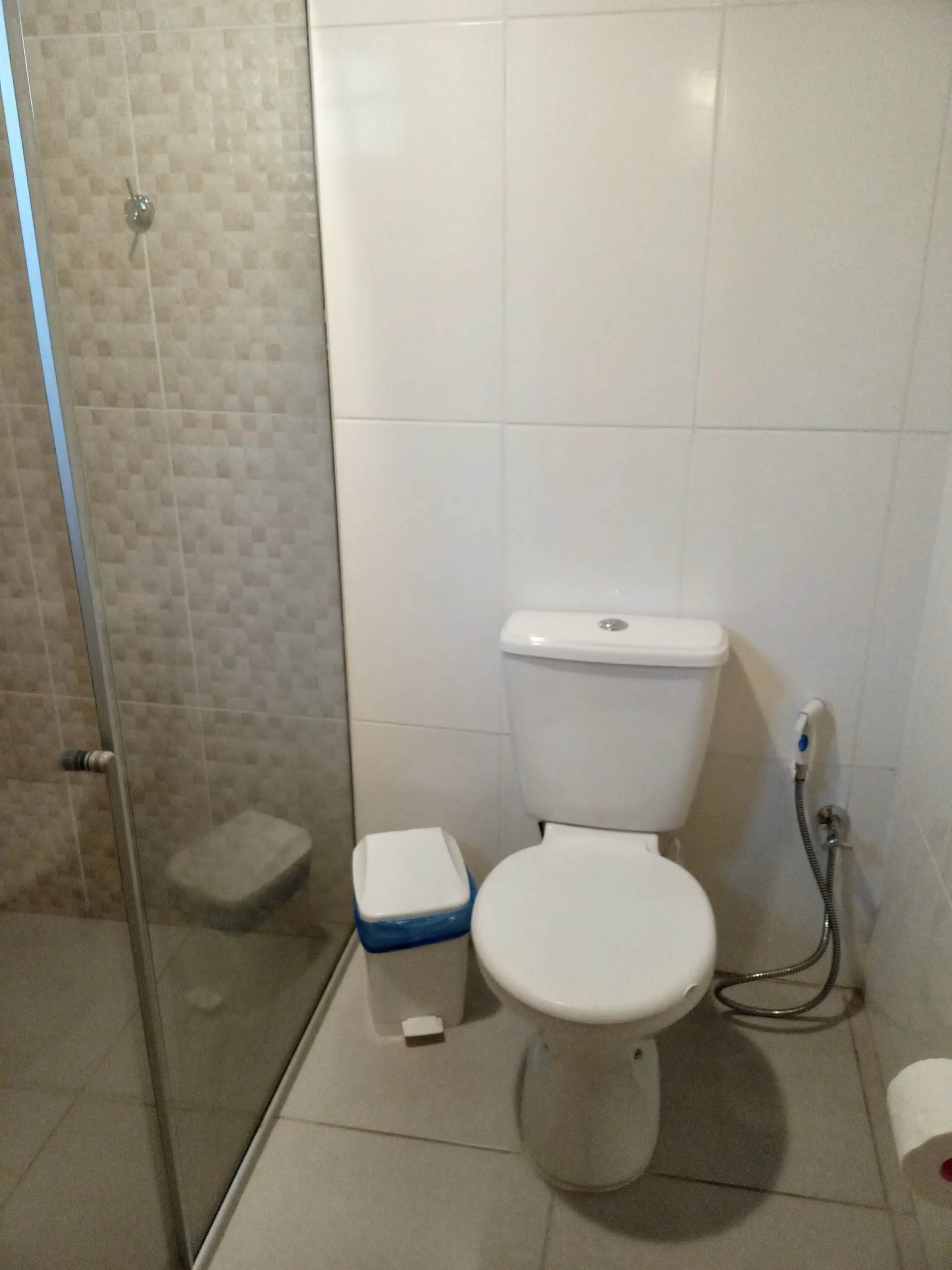 Banheiro da Suíte 9 com box de vidro e chuveiro